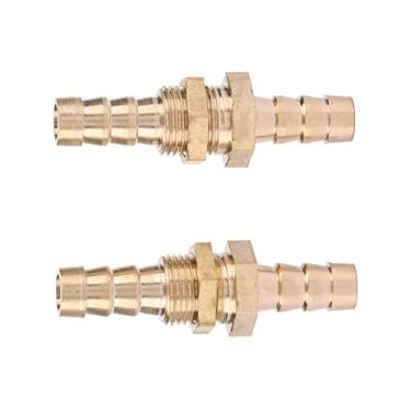 Imagem de AMONIDA Adaptador Durável do Conector do Anteparo Encaixe de Tubulação de Bronze para a Usinagem Cnc, Encaixe de Conector de Tubulação de Bronze de 2 Pces para a Construção (10mm)