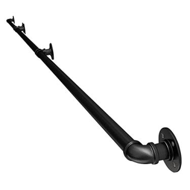 Imagem de Kit de suporte de corrimão para corrimão para escadas longas 120 cm 330 cm trilhos de barra de trilho de mão de segurança balaustrada de parede suporte de trilho de pé