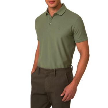 Imagem de Camisa Masculina Dudalina Gola Polo Pima Verde Médio 774310-Masculino