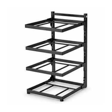 Imagem de Organizador de Panelas Vertical Ajustável em Ferro – Porta Panelas para Armário de Cozinha | Suporte Modular com Ajuste de Altura para Panelas, Frigideiras e Tampas (4 camadas)