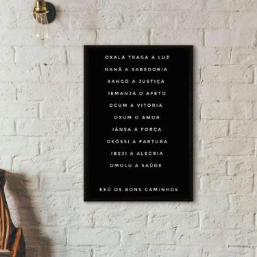 Imagem de Quadro Candomblé Nomes Orixás 45X34Cm Preta