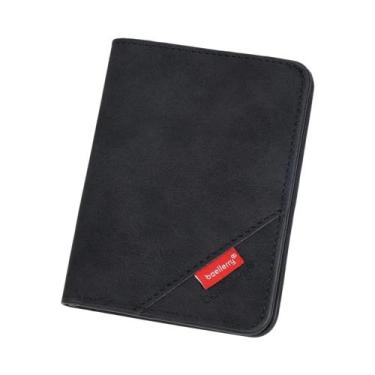 Imagem de Carteira Masculina Slim Em Couro PU, Porta Cartões, Clip Para Dinheiro