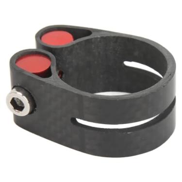 Imagem de Braçadeira de selim de bicicleta de fibra de carbono – Clipe de selim leve usinado CNC para bicicletas de estrada e montanha, design oco antiderrapante (para 30,8/31,6 mm)