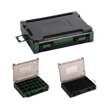 Imagem de Caixa De Armazenamento De Iscas De Pesca De Plástico Dupla Face Com Es