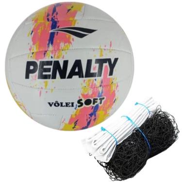 Imagem de Bola Volei Penalty Soft XXIII + Rede Vôlei 1 Faixa Sintética-Masculino