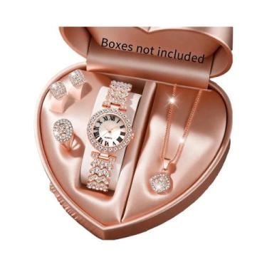 Imagem de Conjunto De Relógio De Pulso Feminino Elegante Com Strass E Quartzo, 5