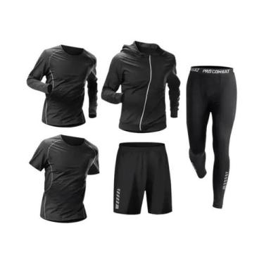 Imagem de Conjunto De Roupas De Compressão Masculinas Para Fitness, Corrida E Tr
