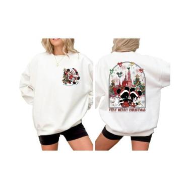 Imagem de Moletom De Natal Do Casal Mickey E Minnie, Hoodie Do Castelo Da Disney