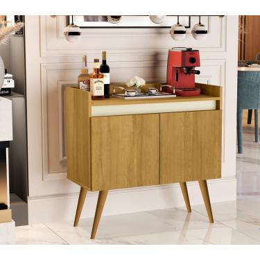 Imagem de Aparador Luanda Luxo 2 Portas Pés Palito Madeirado / Off white - Comprar Moveis em Casa