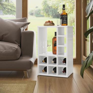 Imagem de Mesa Lateral Sala Adega Bar Aparador Retrátil cor Branco - Comprar Móveis em Casa