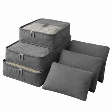 Imagem de Kit 6 Organizadores de Mala para Viagem Cinza - Generico