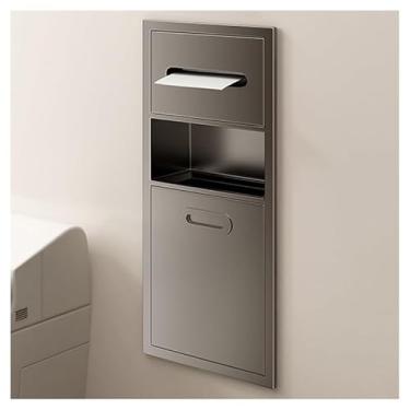 Imagem de Organizador de nicho de chuveiro embutido de aço inoxidável - Prateleira de banheiro para armazenamento - Prateleiras de alcova cinza para cozinha, sala de estar, quarto (65 x 30 x 14 cm)