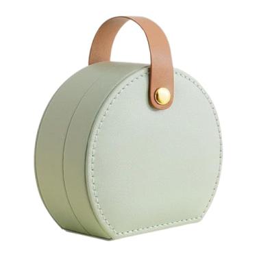 Imagem de Caixa de joias de viagem, suporte de armazenamento de anéis – Caixa de joias portátil multiuso semicircular para férias, dormitório, trem, avião, formatura, dama de honra, casamento, vaidade, Natal