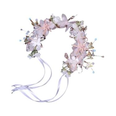 Imagem de Tiara De Verão Para Meninas Com Fitas De Flores, Guirlanda De Princesa