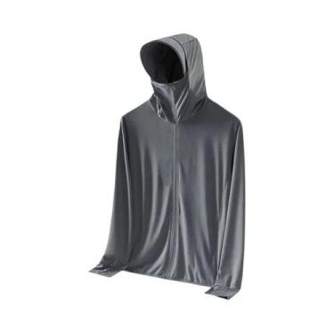 Imagem de Jaqueta Masculina Corta-Vento Ultrafina Com Capuz De Seda Gelada Com P