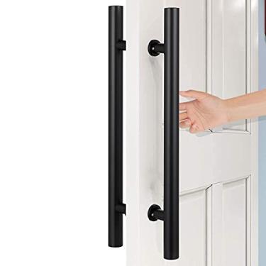 Imagem de Puxador de porta, aço inoxidável - Puxador de luxo contemporâneo para portas da frente, celeiro, chuveiro, vidro - puxador de pressão - Design moderno