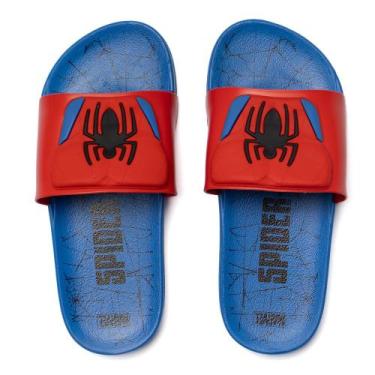 Imagem de Chinelo Slide Infantil Grendene Homem Aranha Azul/Vermelho, Azul, Verm