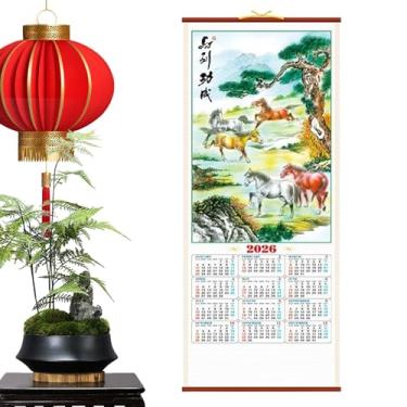 Imagem de Calendário de parede – planejador mensal, calendário lunar do ano do cavalo 2026 | para escritório, sala de aula, família, dormitório, planejamento doméstico, ano novo chinês, restaurante