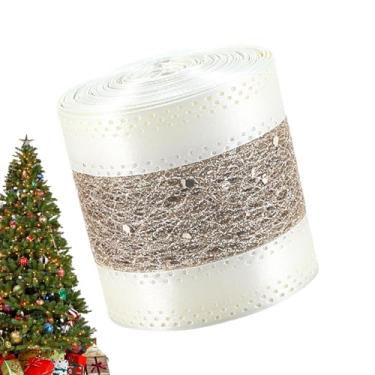 Imagem de de Natal para artesanato, enfeite de alça de 1,8 m | de artesanato cor champanhe, para embrulho de presente, decoração de árvores, laço, guirlanda, buquê de flores