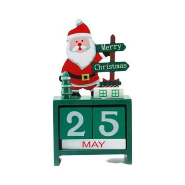 Imagem de Calendário De Madeira De Natal 73x14cm, Decorações De Mesa, Cenário De