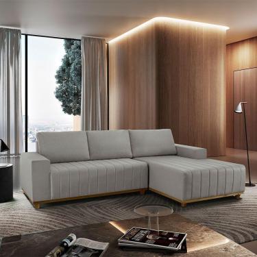 Imagem de Sofá Boreal De 230cm B25 Chaise Lado Direito Meu Sofá Online A230 Linho Cinza