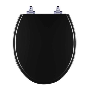 Imagem de Assento Sanitário Laqueado Soft Close Spot Preto Para Vaso Deca