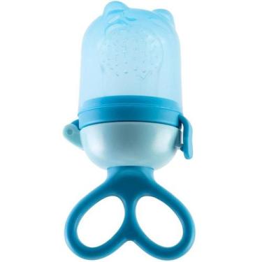 Imagem de Porta Frutinha com Sugador de Silicone Buba Chupeta Alimentadora Azul