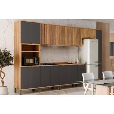 Imagem de Cozinha Modulada Ronipa 7 Peças Sauvignon C7P106 Amendoa/Grafite