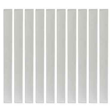 Imagem de Kit 10 Puxador Slim de Plástico Branco para Móveis Balcão Cômoda Leve 