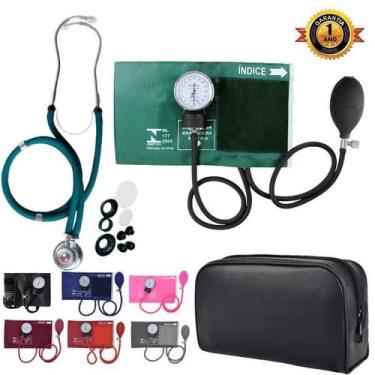 Imagem de Aparelho Pressão Esfigmomanômetro Aneroide + Estetoscópio Rappaport Du