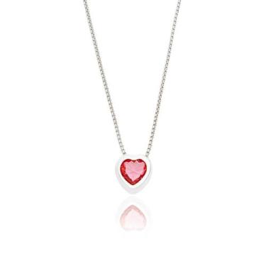 Imagem de Correntinha de Prata 925 Veneziana 45cm Fecho Tradicional + Coração De