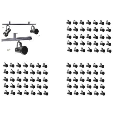 Imagem de Kit 100 Spot Trilho Perfilado Eletro calha Par20 Bulbo OL7