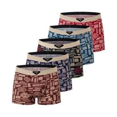 Imagem de Cuecas Boxer Masculinas plus Size Pretas Com Estampa Dourada, Pacote C