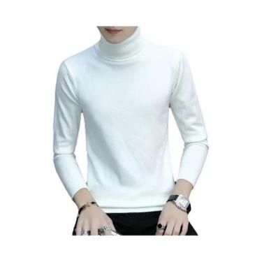 Imagem de Suéter Masculino Slim Fit De Gola Alta Para Outono E Inverno, Casual E