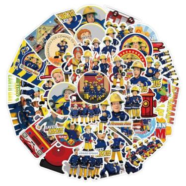 Imagem de Adesivos Firefighter Sam Anime 50 peças de PVC impermeável - yiweisai