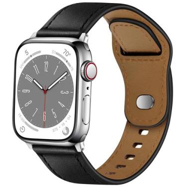 Imagem de Pulseira de relógio WPPQTRV em couro compatível com Apple 41 mm/40 mm/