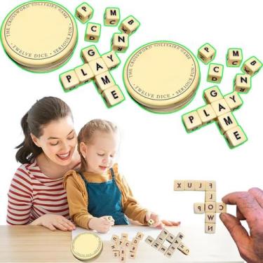Imagem de Crossword Solitaire Dice Game Qless com estojo para crianças (1 conjun