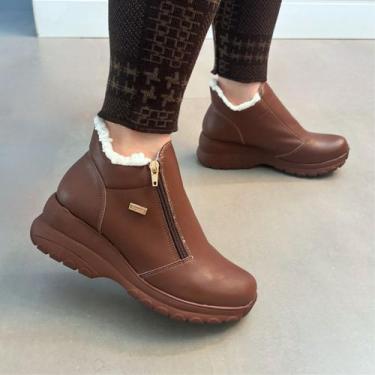 Imagem de Bota Lanin Forrada com Lã Napa Preto Neve, Napa marrom, 38