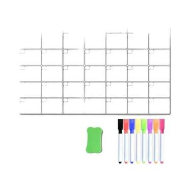Imagem de Quadro Magnético A3 Para Geladeira: Calendário Semanal E Mensal, Lousa