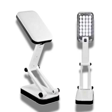 Imagem de Luminaria De Mesa Portátil Dobrável Abajur Articulavel 24 Leds Recarre