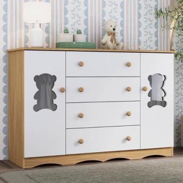 Imagem de Cômoda Infantil 125cm 2 Portas Com Vidro E 4 Gavetas Doçura Multimóvei