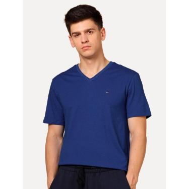 Imagem de Camiseta Tommy Hilfiger Masculina Essential V-Neck Azul Royal-Masculino
