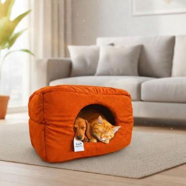 Imagem de Caminha Toca Luxo Gato Cães Lavavel Suede Terracota Macio - - Maxximo 