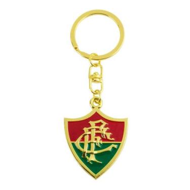 Imagem de Chaveiro Dourado Escudo Time 4cm - Fluminense - Mileno