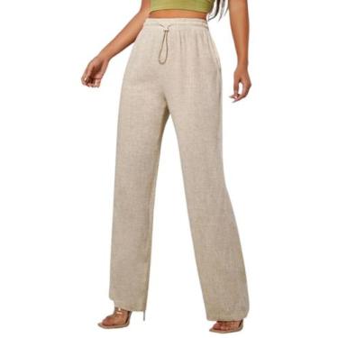 Imagem de Calça Pantalona De Linho - - Genérico, Creme, M
