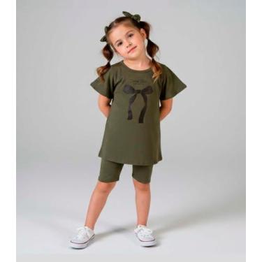 Imagem de Conjunto Infantil Feminino Blusa E Ciclista Select Verde, 4, Verde
