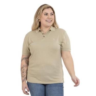 Imagem de Camisa Polo Plus Size Feminina Botões Dia a Dia Trabalho-Feminino