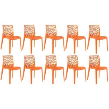 Imagem de Laraz, Kit - 10 x cadeiras Gruvyer - Laranja