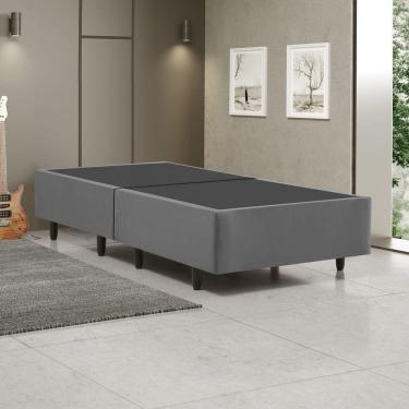 Imagem de Cama Box Solteiro Base Dobrável para Colchão 88X188CM Estrutura em Madeira Cinza