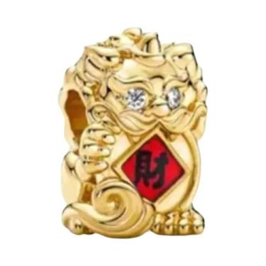 Imagem de Pingente De Coração Em Prata 925 Com Ouro E Cruz De Vaga-lume Para Pul